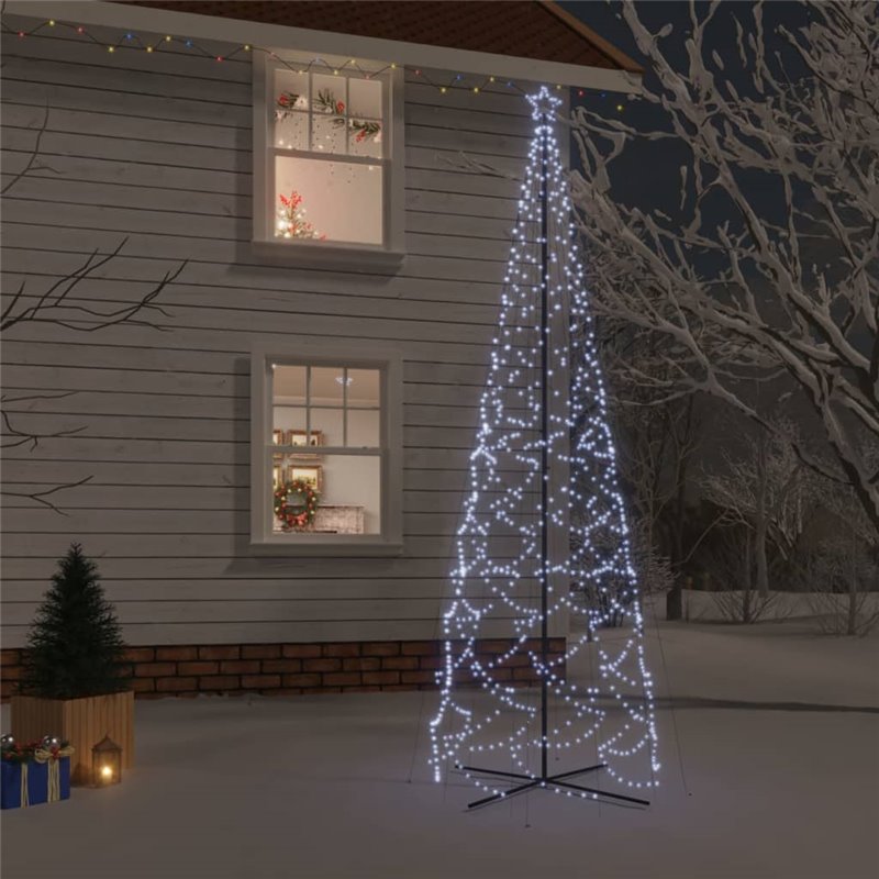 VidaXL Arbre de Noël cône 1400 LED Blanc froid 160x500 cm