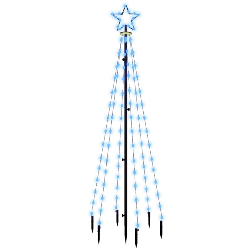 Image secondaire de VidaXL Sapin de Noël avec piquet Bleu 108 LED 180 cm