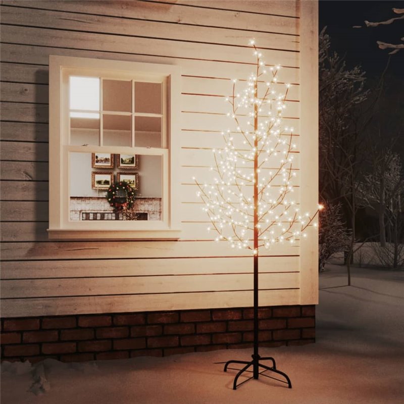 VidaXL Arbre à LED fleur de cerisier 220 LED Blanc chaud 220 cm