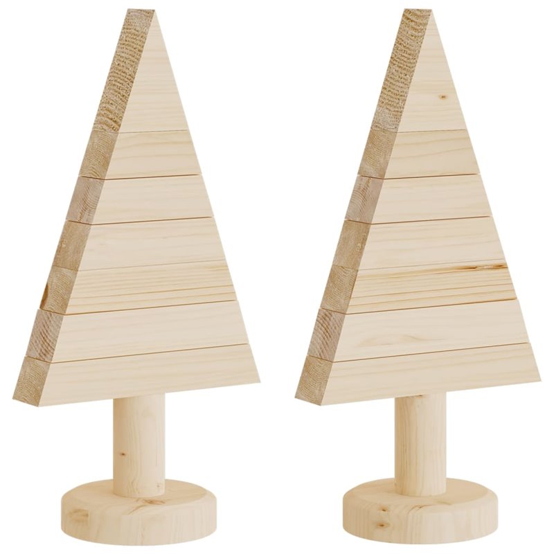 Image secondaire de VidaXL Arbres de Noël en bois pour décoration 2 pcs 30 cm pin massif