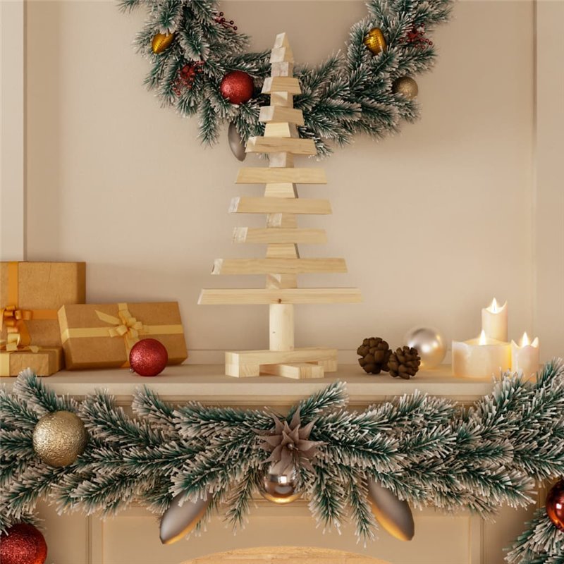 VidaXL Arbre de Noël en bois pour décoration 60 cm bois massif de pin