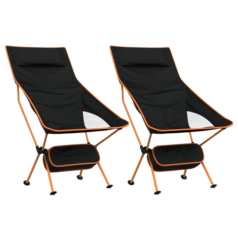 Image secondaire de VidaXL Chaise de camping pliables lot de 2 noir tissu oxford aluminium