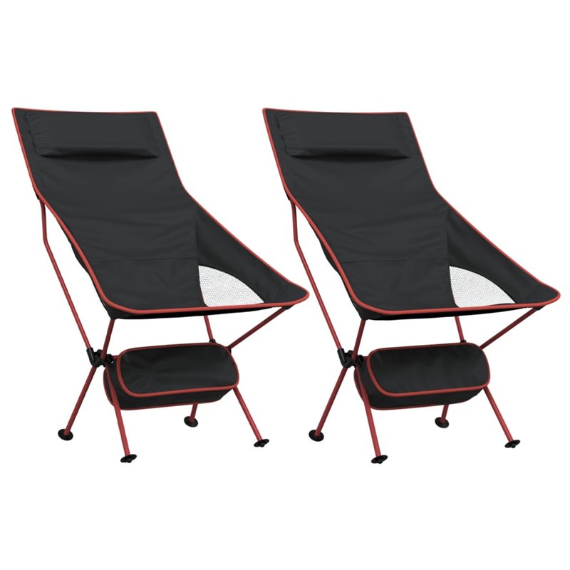 Image secondaire de VidaXL Chaise de camping pliables lot de 2 noir tissu oxford aluminium