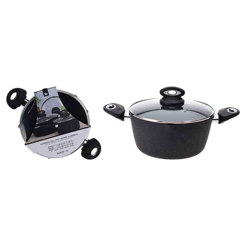 Image secondaire de Excellent Houseware Casserole avec couvercle 24 cm Aluminium forgé