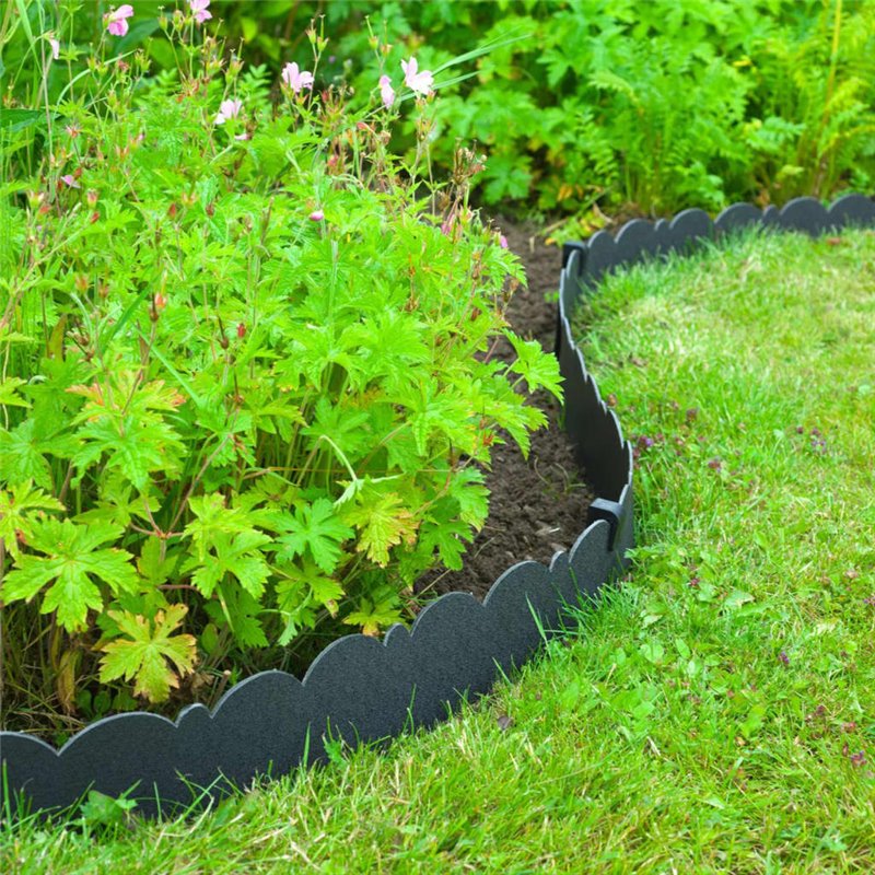 Nature Bordure de jardin décorative 0,13x12 m 3 mm noir