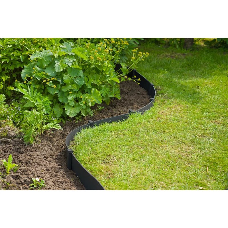 Nature Ensemble de bordure de jardin H15 cm x 10 m avec piquet noir