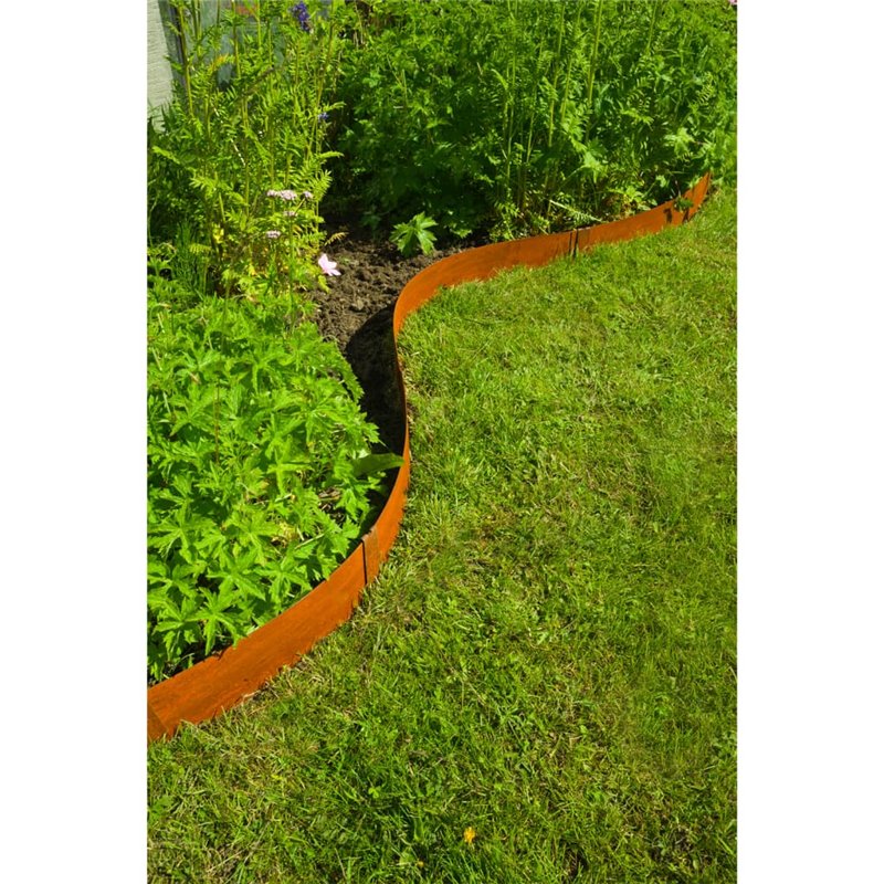 Nature Bordures de jardin 3 pcs 91,4x10,2 cm acier corten