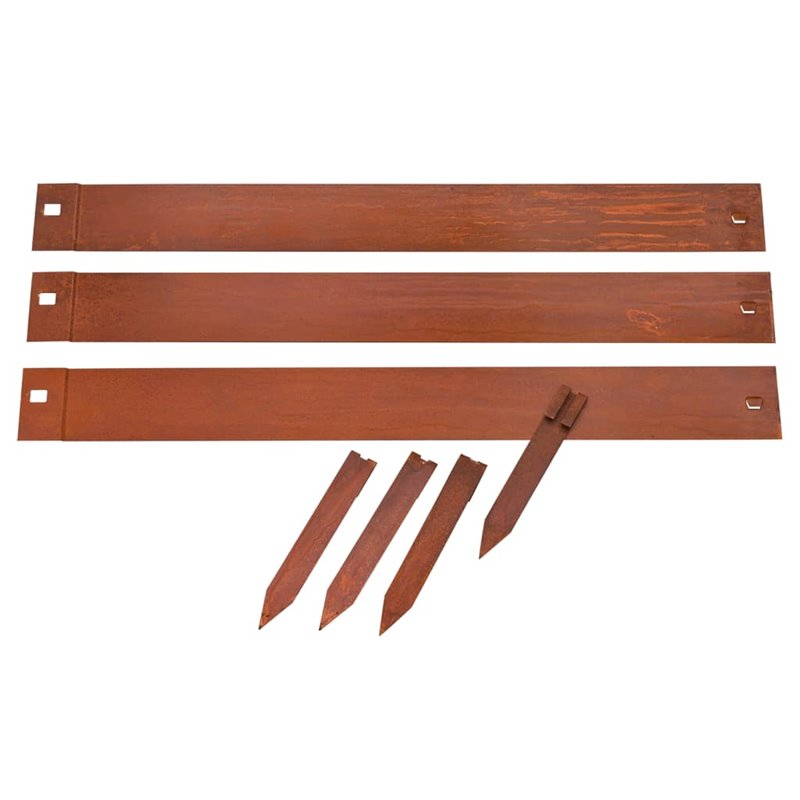 Image secondaire de Nature Bordures de jardin 3 pcs 91,4x10,2 cm acier corten