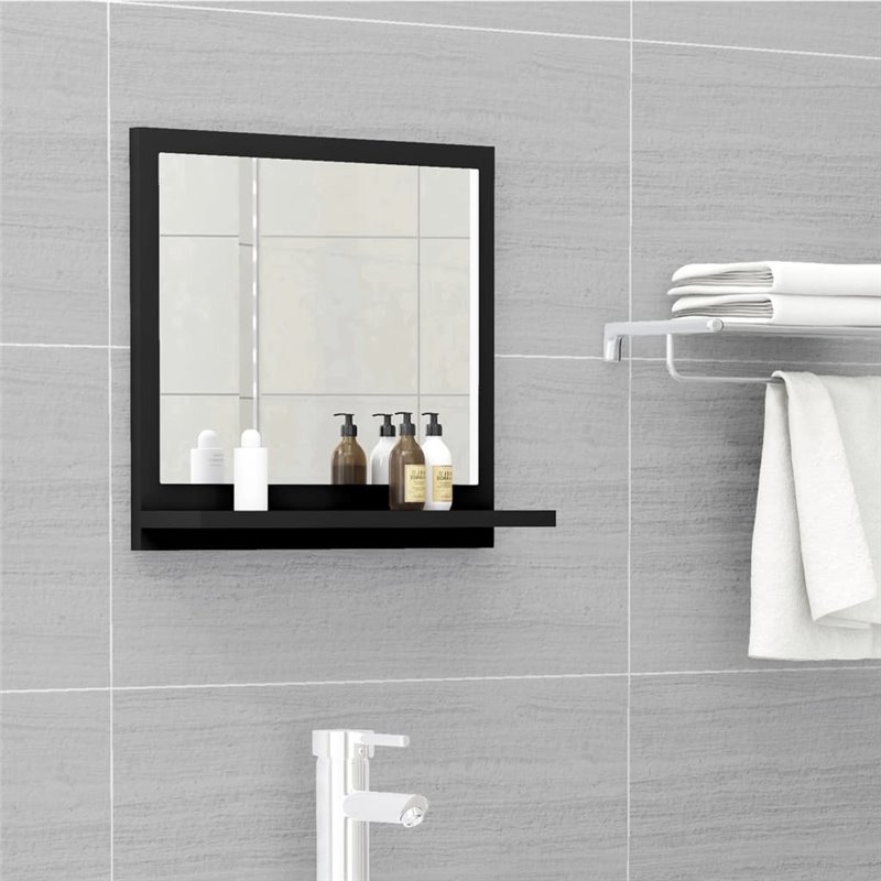 VidaXL Miroir de salle de bain Noir 40x10,5x37 cm Bois d'ingénierie