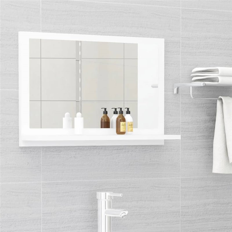 VidaXL Miroir de salle de bain Blanc 60x10,5x37 cm Bois d'ingénierie