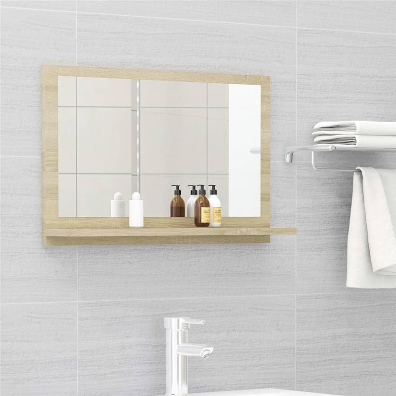 VidaXL Miroir salle de bain Chêne sonoma 60x10,5x37 cm Bois ingénierie