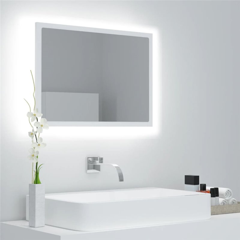 VidaXL Miroir à LED de salle de bain Blanc 60x8,5x37 cm Acrylique