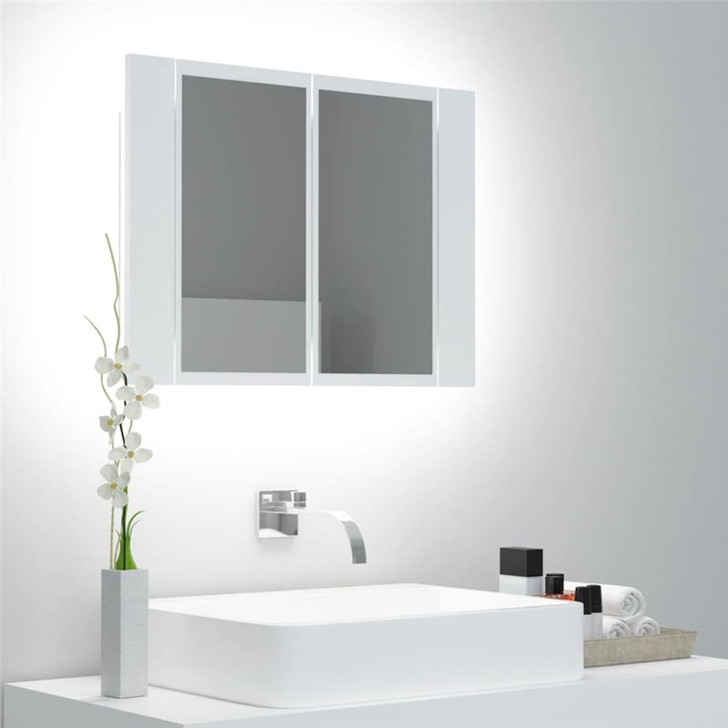 VidaXL Armoire salle de bain à miroir LED Blanc 60x12x45 cm Acrylique