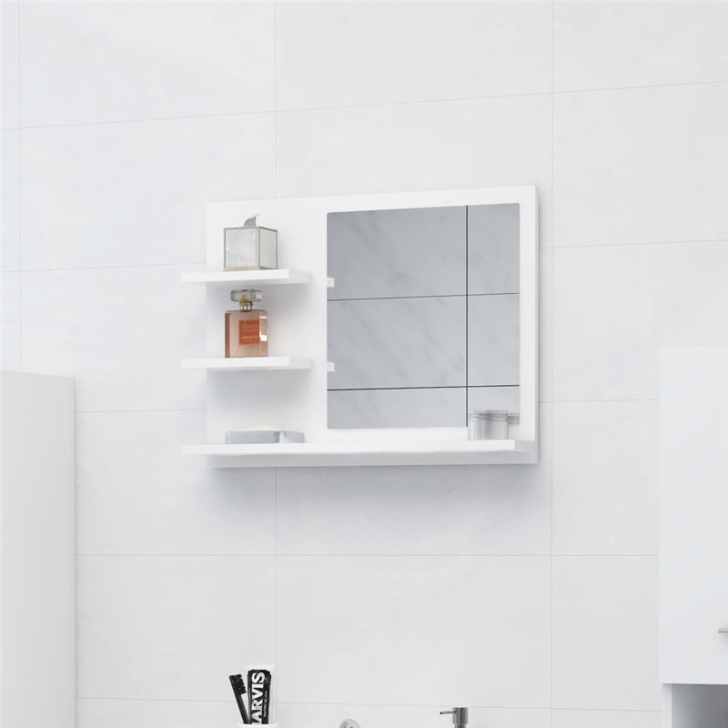 VidaXL Miroir de salle de bain blanc 60x10,5x45 cm bois d'ingénierie