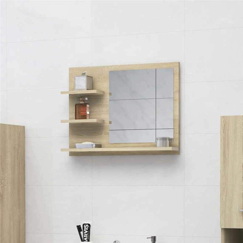 VidaXL Miroir de salle de bain chêne sonoma bois d'ingénierie