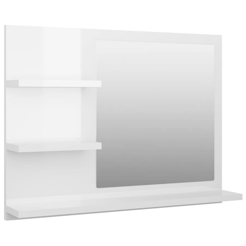 Image secondaire de VidaXL Miroir de salle de bain blanc brillant bois d'ingénierie