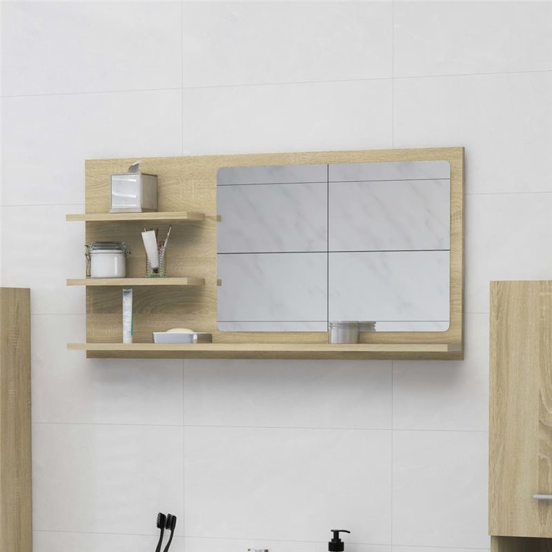 VidaXL Miroir de salle de bain chêne sonoma bois d'ingénierie