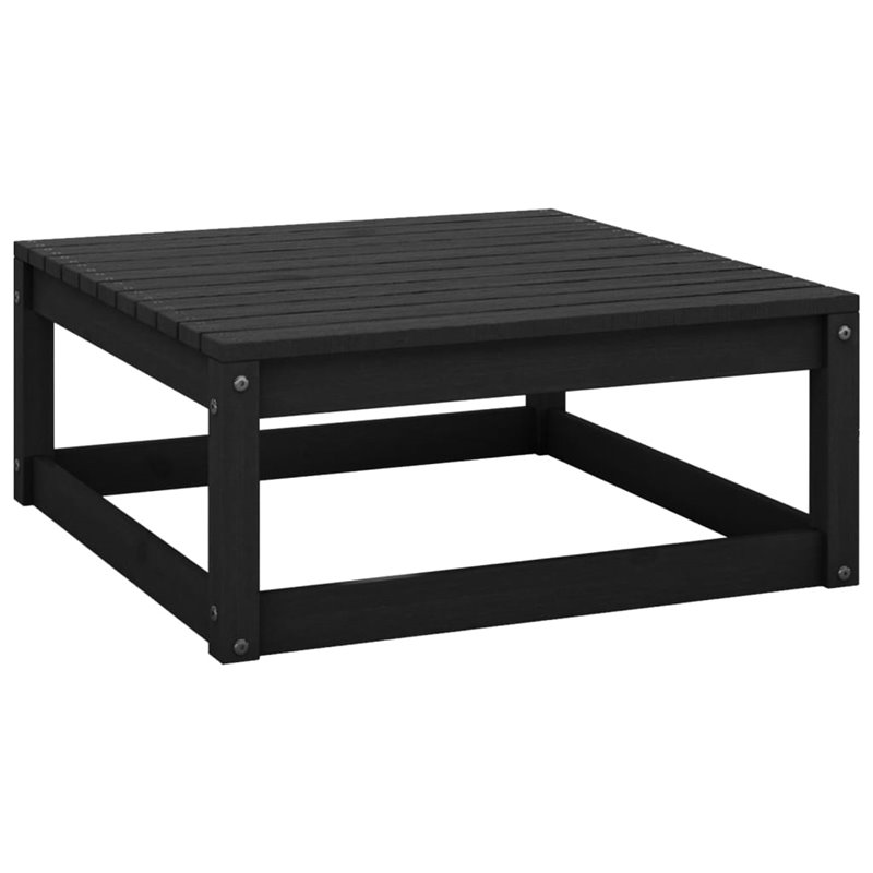 VidaXL Repose-pied de jardin 70x70x30 cm noir bois de pin solide