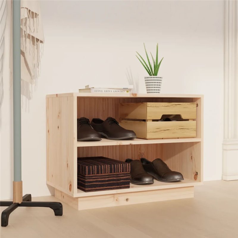 VidaXL Armoire à chaussures 60x34x45 cm Bois de pin massif