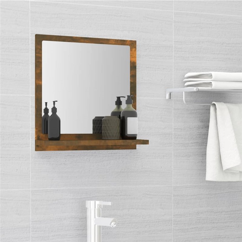 VidaXL Miroir de bain Chêne fumé 40x10,5x37 cm Bois d'ingénierie