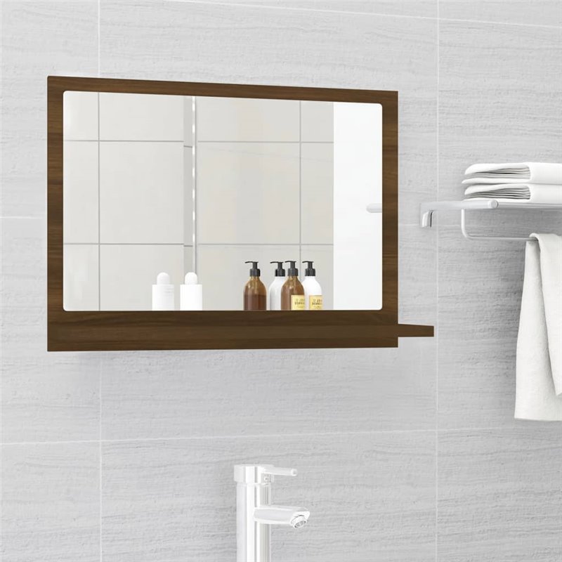 VidaXL Miroir de bain Chêne marron 60x10,5x37 cm Bois d'ingénierie