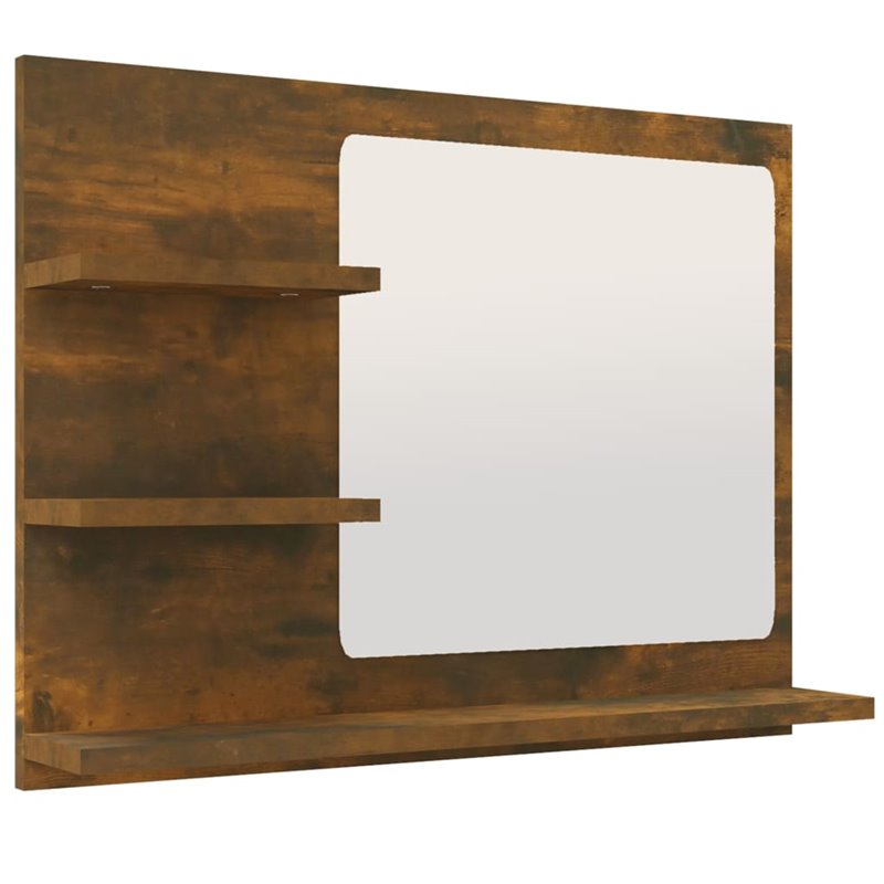 Image secondaire de VidaXL Miroir de bain Chêne fumé 60x10,5x45 cm Bois d'ingénierie