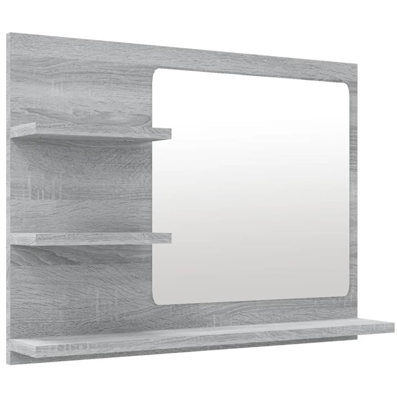 Image secondaire de VidaXL Miroir de bain Sonoma gris 60x10,5x45 cm Bois d'ingénierie