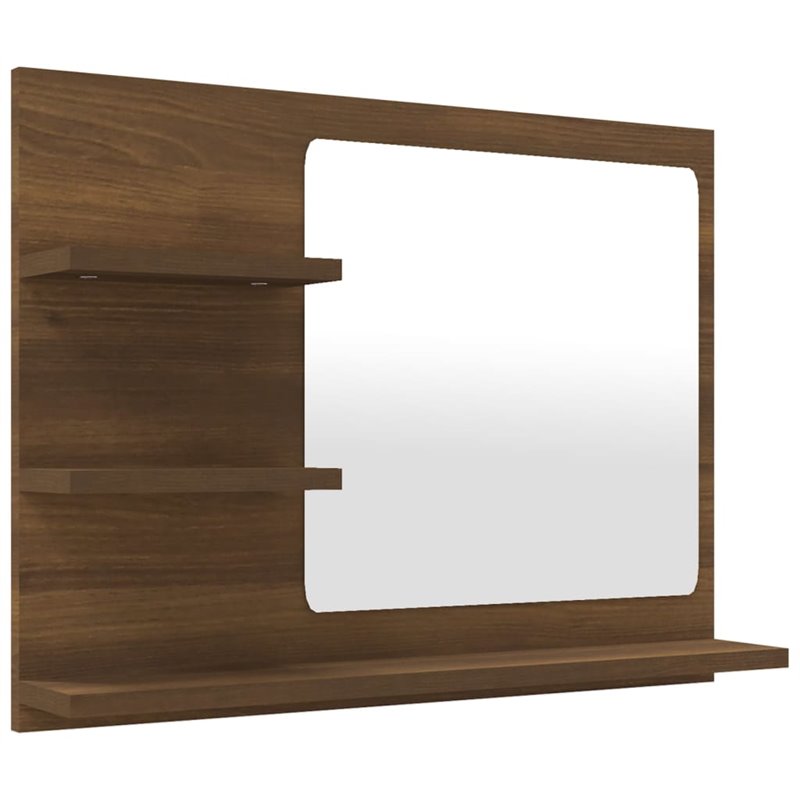 Image secondaire de VidaXL Miroir de bain Chêne marron 60x10,5x45 cm Bois d'ingénierie