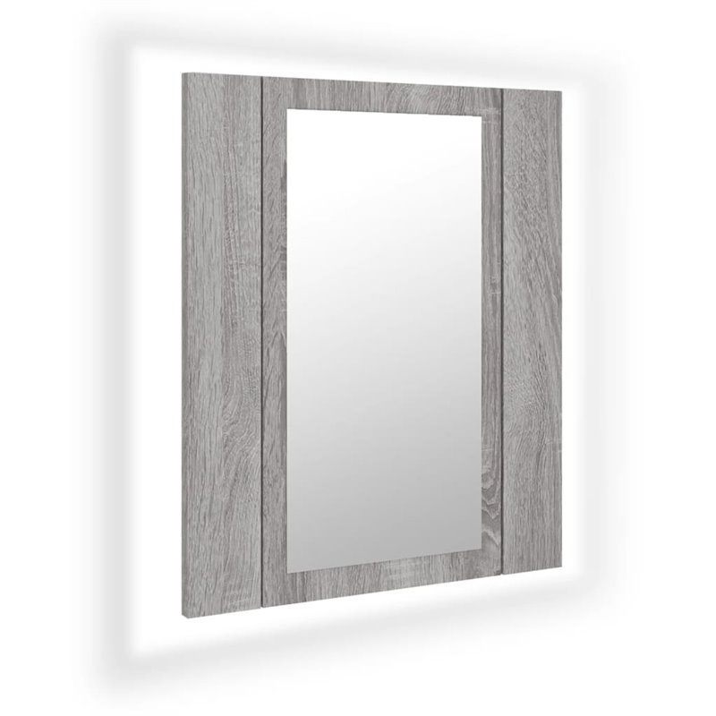 Image secondaire de VidaXL Armoire à miroir LED de salle de bain sonoma gris 40x12x45 cm