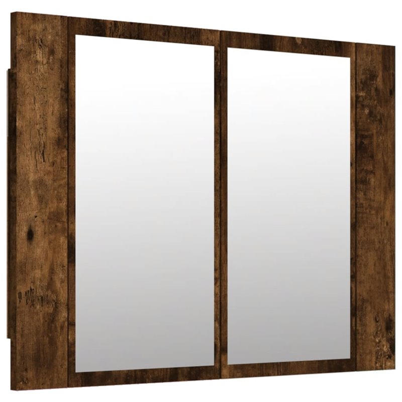 Image secondaire de VidaXL Armoire à miroir LED Chêne fumé 60x12x45 cm Bois d'ingénierie