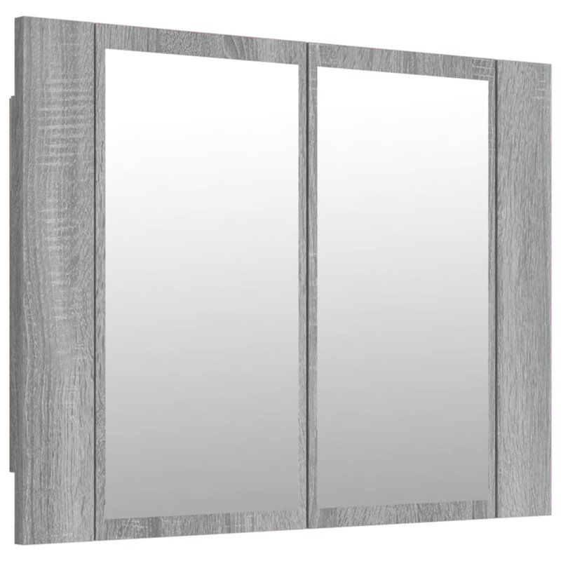 Image secondaire de VidaXL Armoire à miroir LED Sonoma gris 60x12x45 cm Bois d'ingénierie