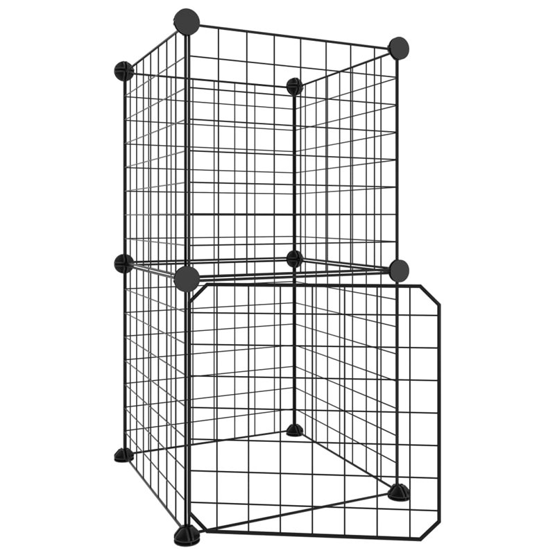 Image secondaire de VidaXL Cage animaux de compagnie à 8 panneaux et porte Noir 35x35 cm