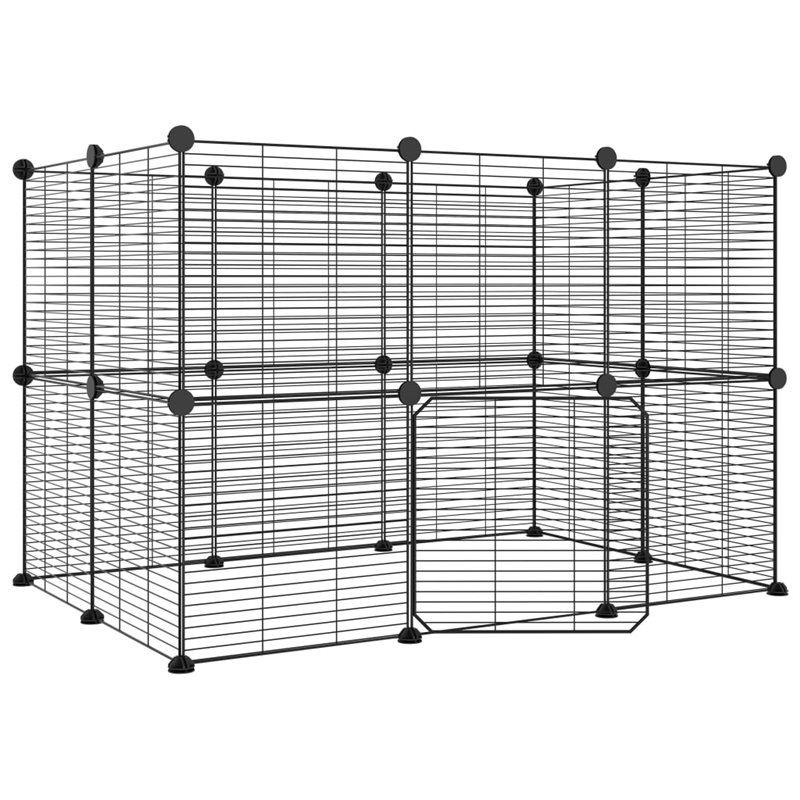 Image secondaire de VidaXL Cage animaux de compagnie à 20 panneaux et porte Noir 35x35 cm