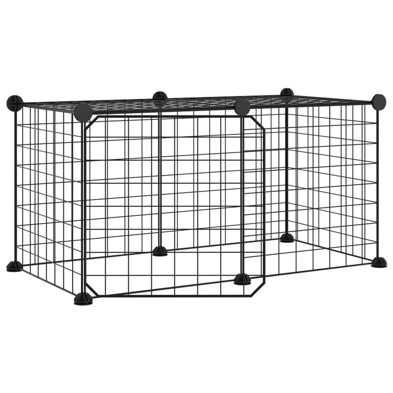 Image secondaire de VidaXL Cage animaux de compagnie à 8 panneaux et porte Noir 35x35 cm