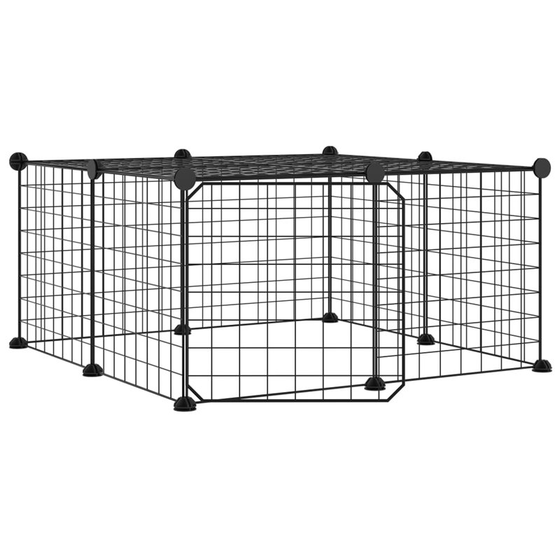 Image secondaire de VidaXL Cage animaux de compagnie à 12 panneaux et porte Noir 35x35 cm