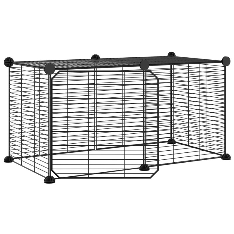 Image secondaire de VidaXL Cage animaux de compagnie à 8 panneaux et porte Noir 35x35 cm