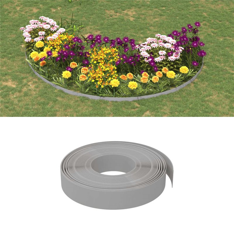 VidaXL Bordures de jardin 2 pcs gris 10 m 10 cm polyéthylène