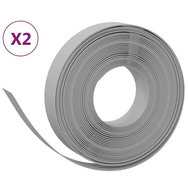 Image secondaire de VidaXL Bordures de jardin 2 pcs gris 10 m 10 cm polyéthylène