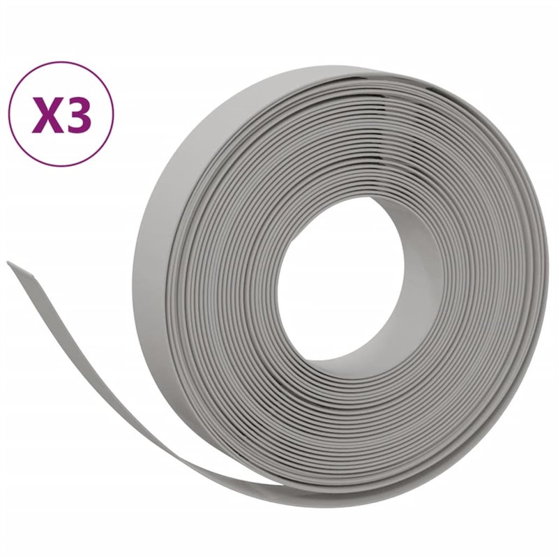 Image secondaire de VidaXL Bordures de jardin 3 pcs gris 10 m 10 cm polyéthylène