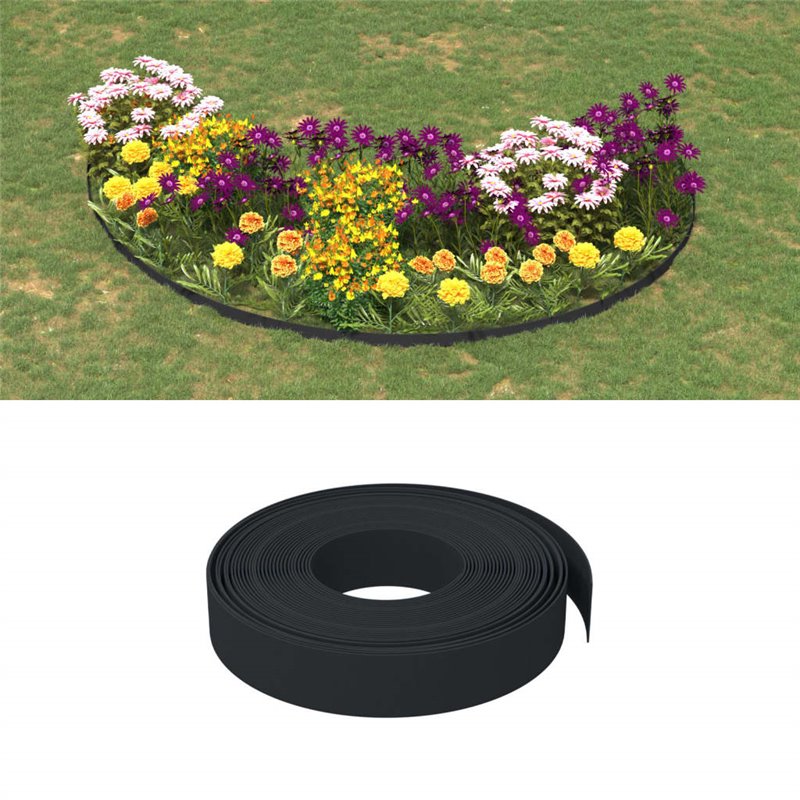 VidaXL Bordures de jardin 3 pcs noir 10 m 10 cm polyéthylène