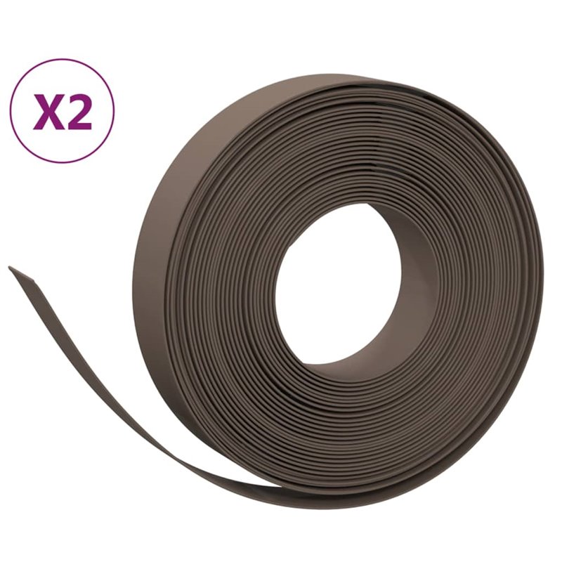 Image secondaire de VidaXL Bordures de jardin 2 pcs marron 10 m 10 cm polyéthylène