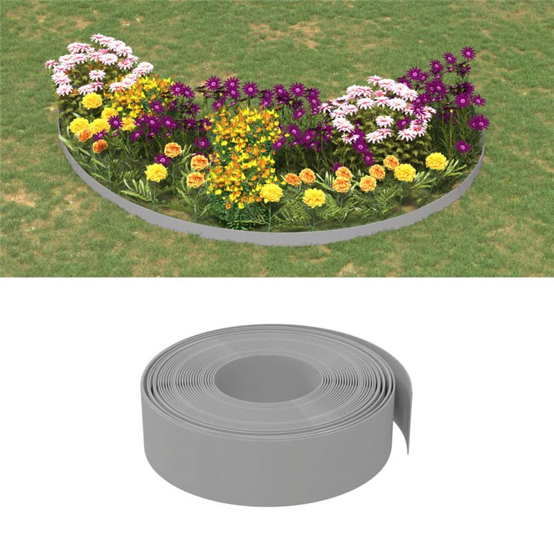 VidaXL Bordures de jardin 2 pcs gris 10 m 15 cm polyéthylène