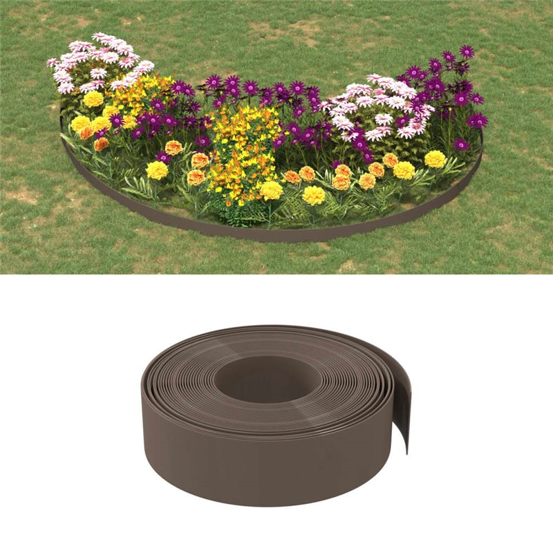 VidaXL Bordures de jardin 2 pcs marron 10 m 15 cm polyéthylène