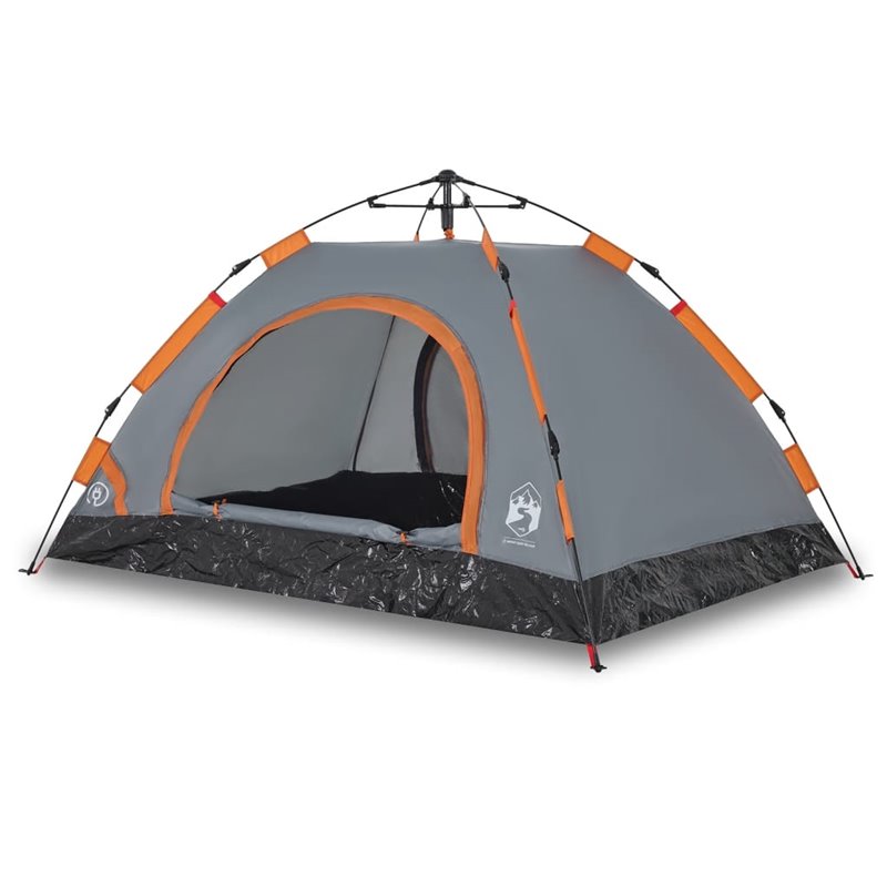 Image secondaire de VidaXL Tente de camping 2 personnes gris et orange libération rapide