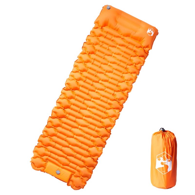 VidaXL Matelas de camping autogonflant avec oreiller 1 personne orange