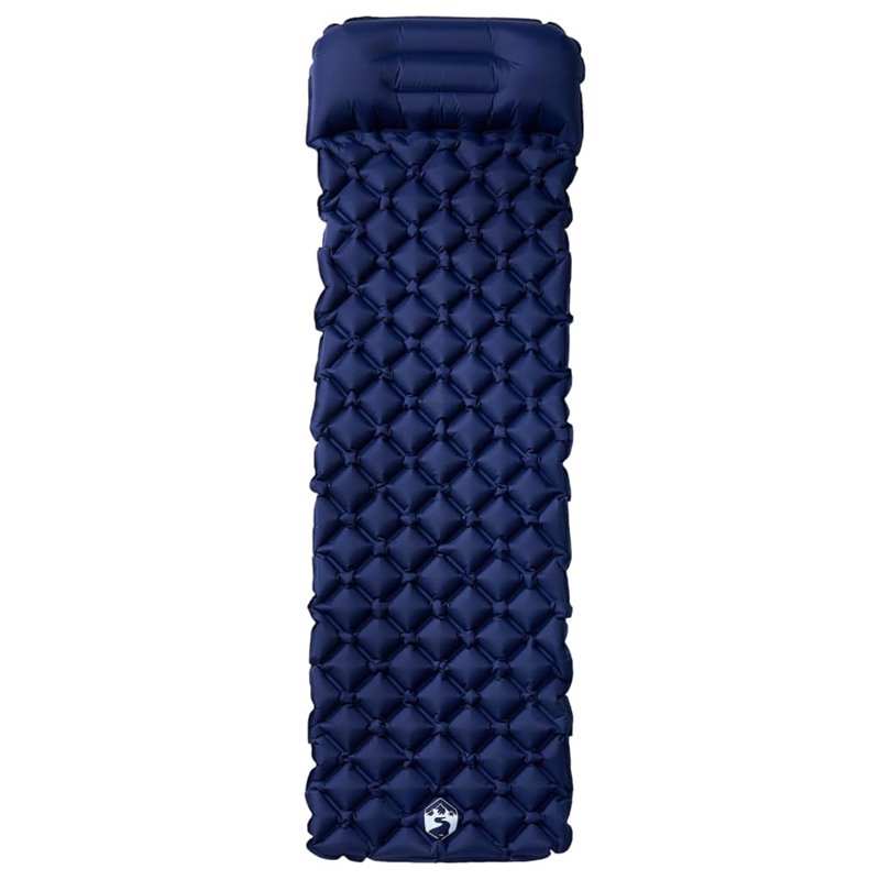 Image secondaire de VidaXL Matelas de camping gonflable et oreiller 1 personne bleu marine