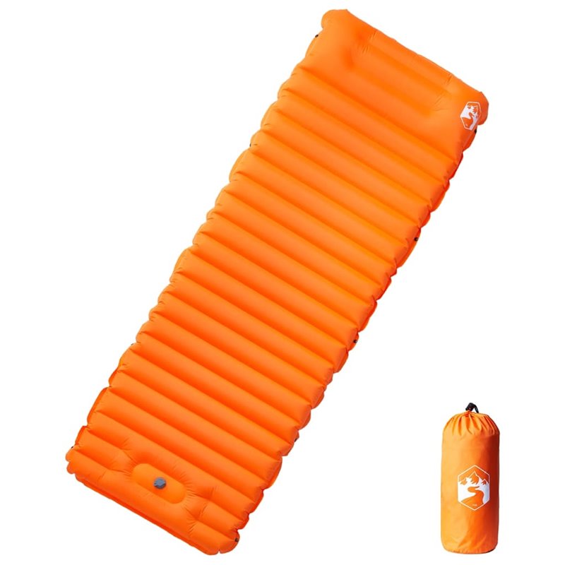 VidaXL Matelas de camping autogonflant avec oreiller 1 personne orange