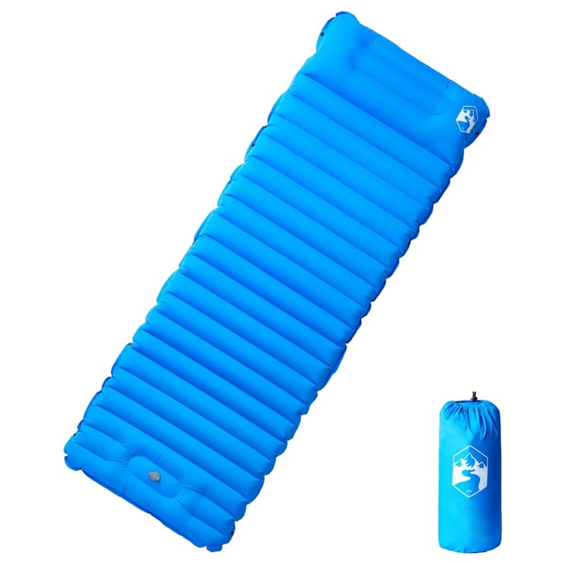 VidaXL Matelas de camping autogonflant avec oreiller 1 personne bleu