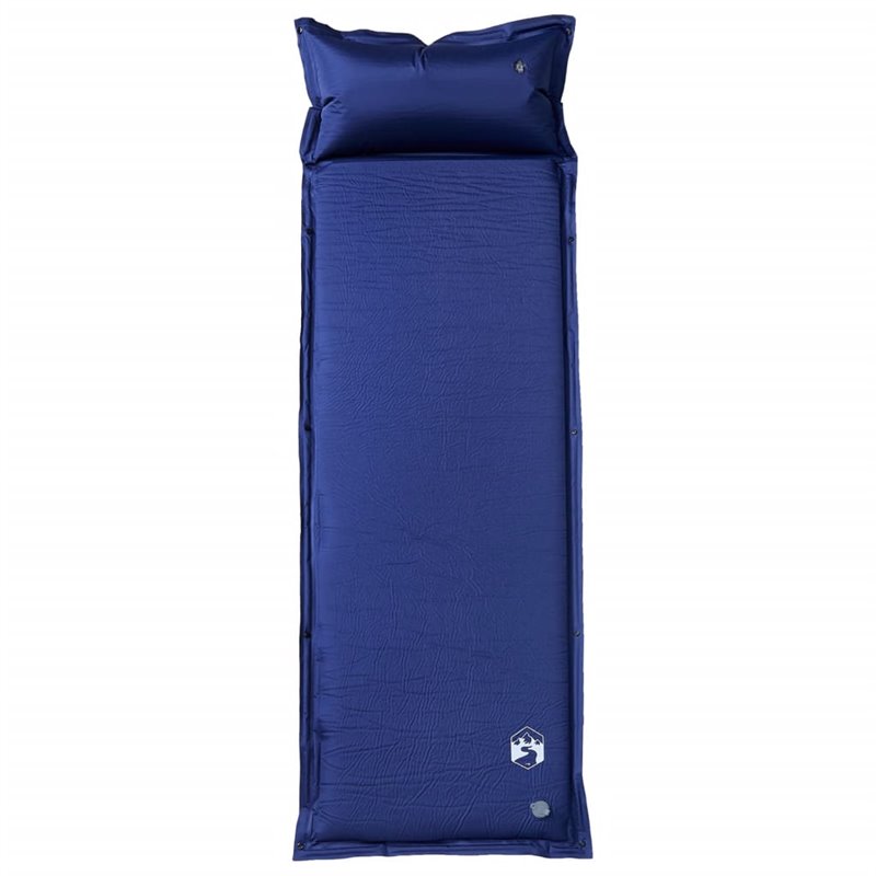 Image secondaire de VidaXL Matelas de camping autogonflant oreiller 1 personne bleu marine