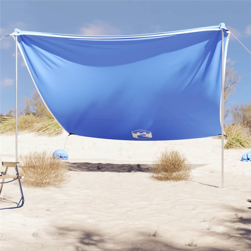 VidaXL Auvent de plage avec ancres de sable bleu 304x300 cm